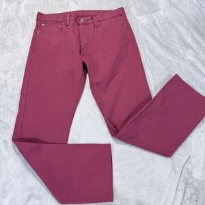 Levi Strauss 513 Mens Slim Straight Jeans Red Burgundy W34 L32